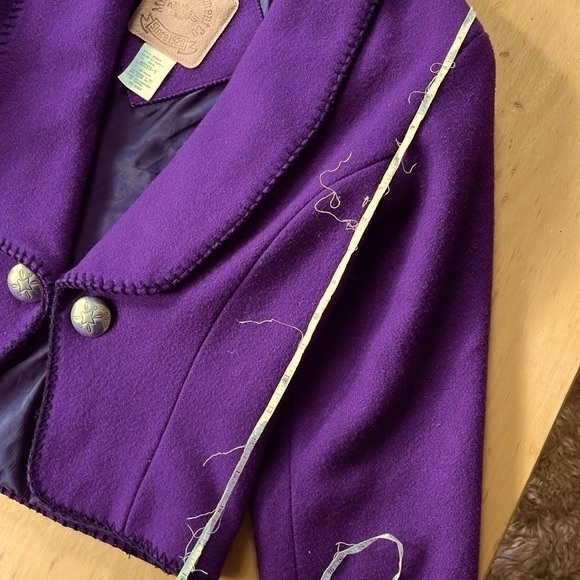 Vintage Western Coat Purple Wool Retro Southwest Blazer Jacket Size Small - Picture 7 of 7